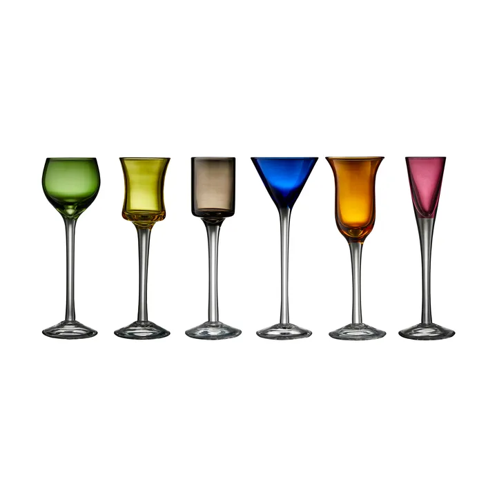 Lyngby Glas snapsglass 2,5-5 cl 6 deler - Mix - Lyngby Glas