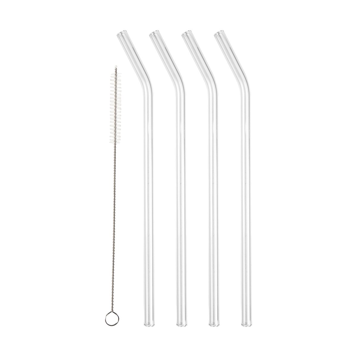 Lyngby Glas sugerør 21,5 cm 4-pk Klar | Skandinavisk Design | Vinutstyr & Barutstyr | Gjennomsiktig