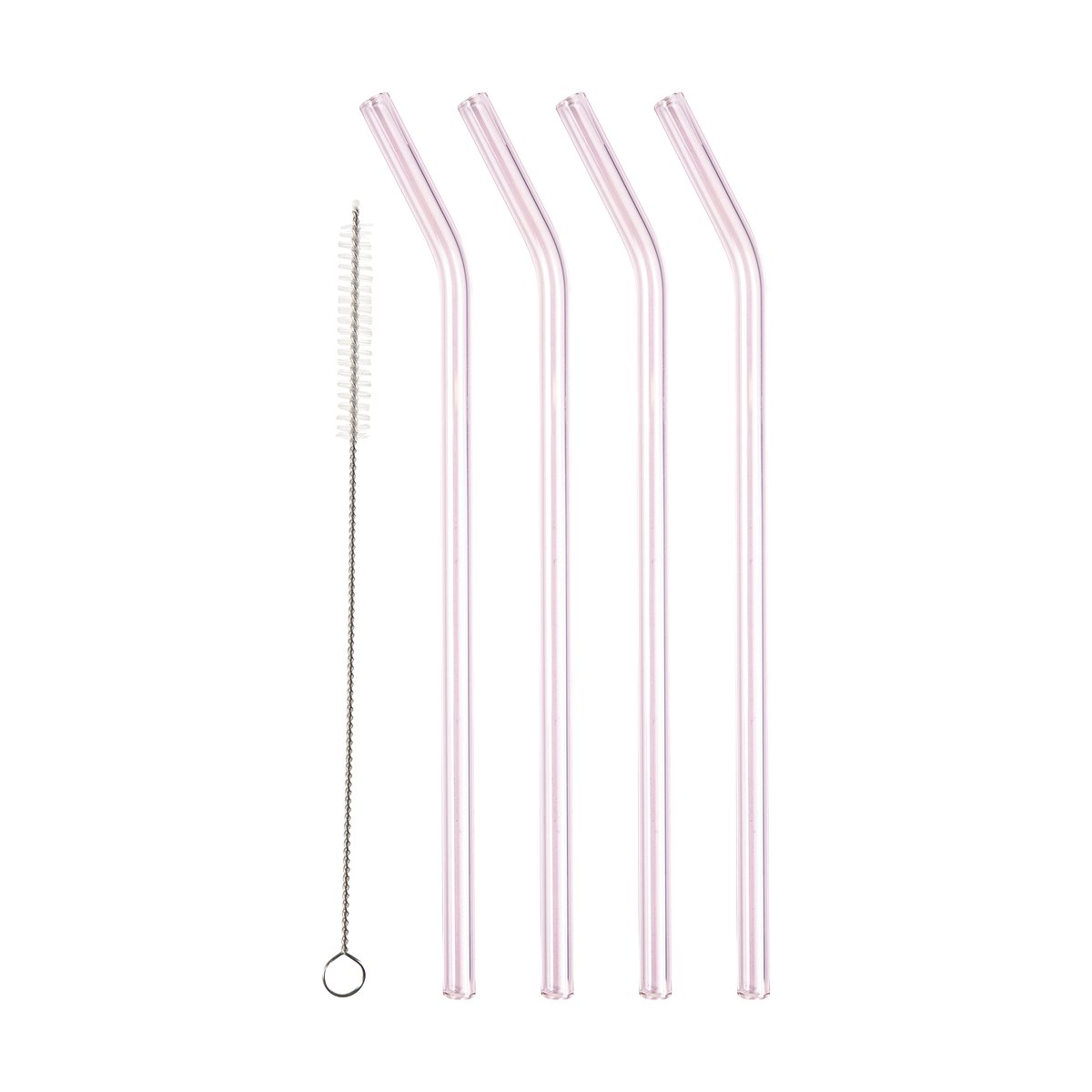 Lyngby Glas sugerør 21,5 cm 4-pk Pink | Skandinavisk Design | Vinutstyr & Barutstyr | Rosa