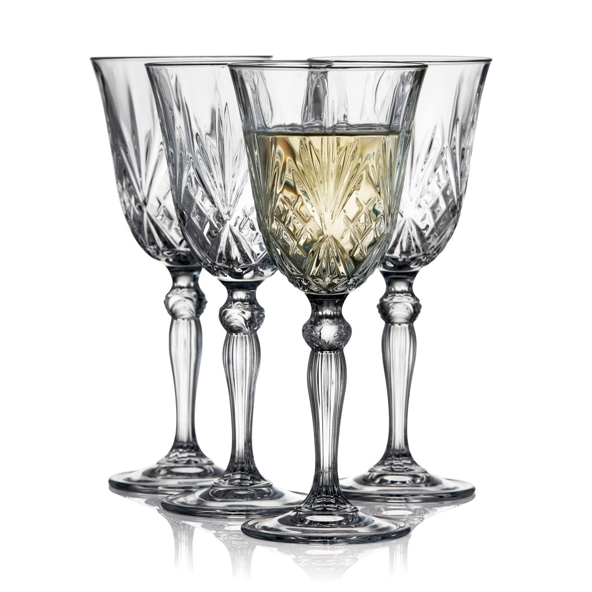 Lyngby Glas Melodia hvitvinsglass 21 cl 4-pakning Krystall