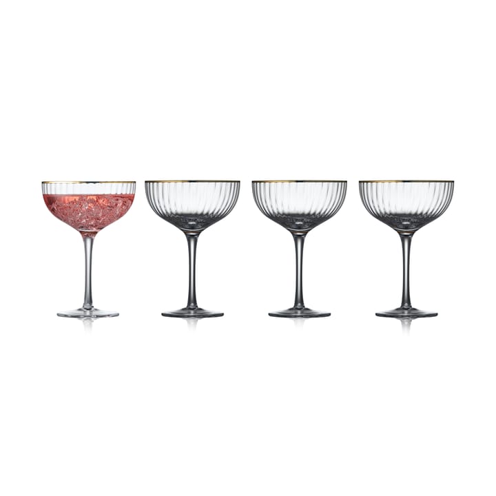 Palermo Gold cocktailglass 31,5 cl 4-pakning - Klar-gull - Lyngby Glas