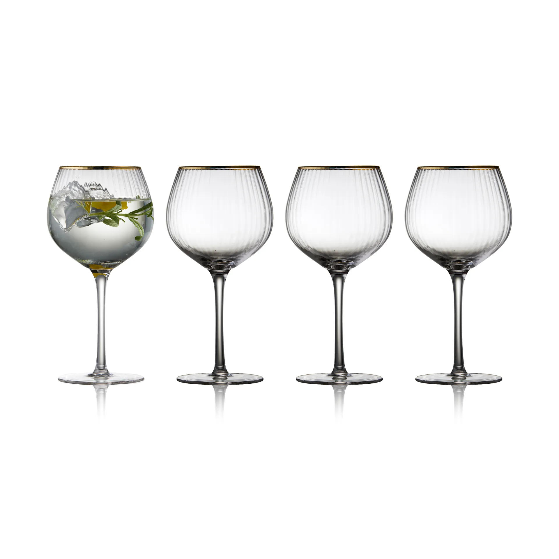 Palermo Gold gin- og tonicglass 65 cl 4-pakning, Klar-gull Lyngby Glas