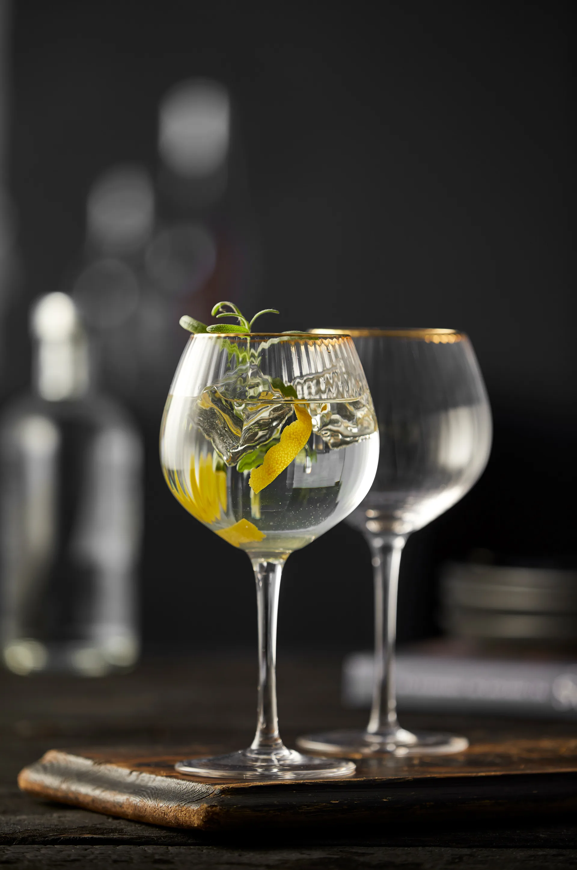 Palermo Gold gin- og tonicglass 65 cl 4-pakning, Klar-gull Lyngby Glas
