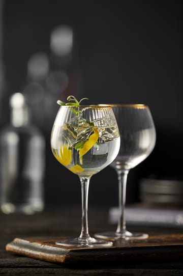 Palermo Gold gin- og tonicglass 65 cl 4-pakning - Klar-gull - Lyngby Glas