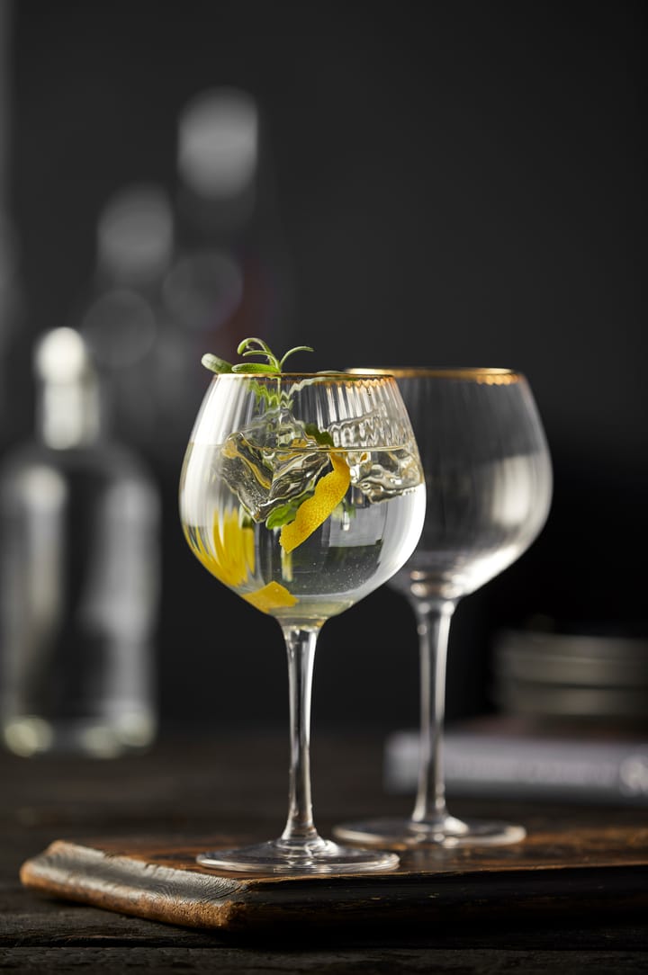 Palermo Gold gin- og tonicglass 65 cl 4-pakning, Klar-gull Lyngby Glas