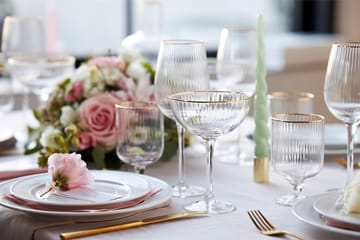 Palermo Gold rødvinsglass 40 cl 4-pakning - Klar-gull - Lyngby Glas