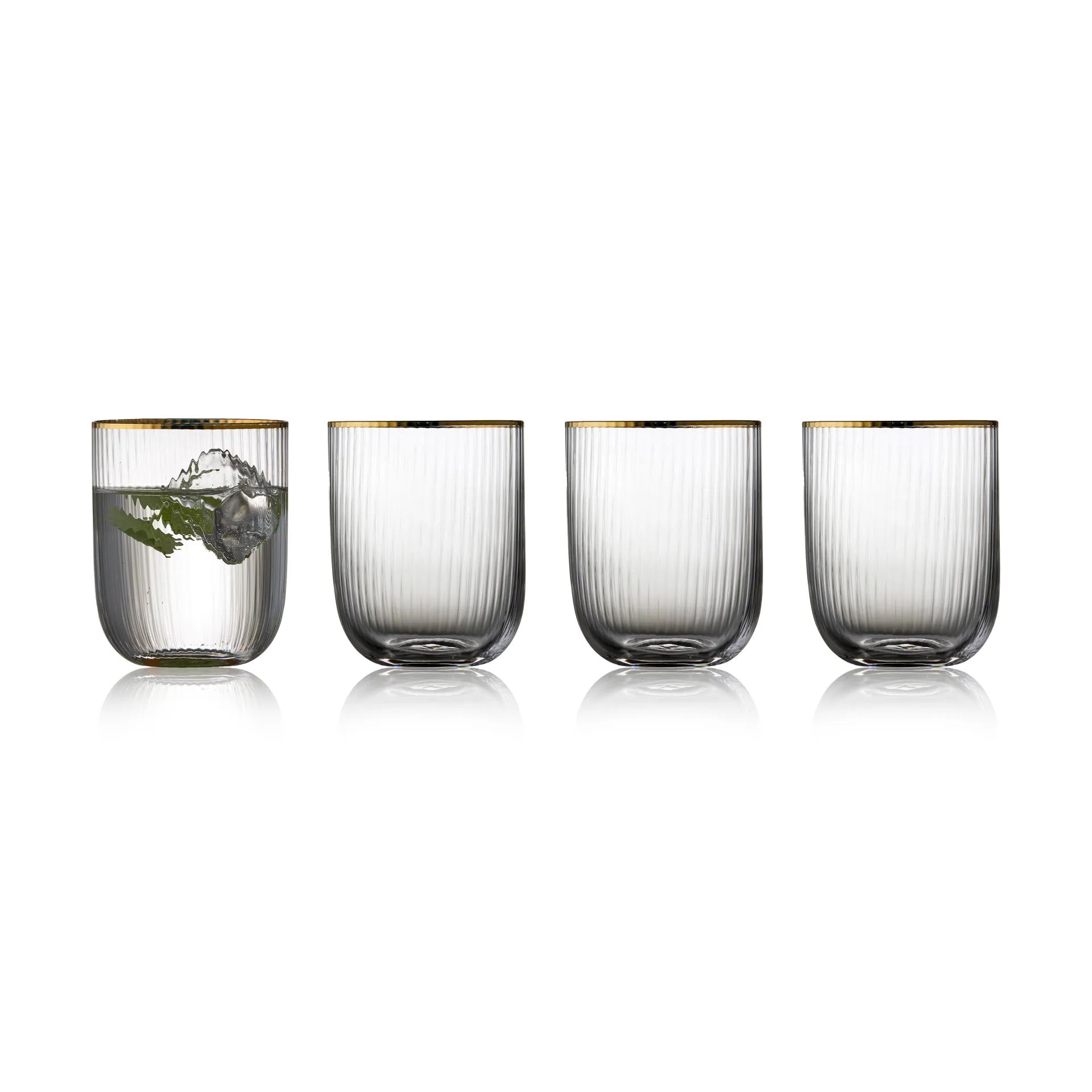 Palermo Gold tumblerglass 35 cl 4-pakning, Klar-gull Lyngby Glas