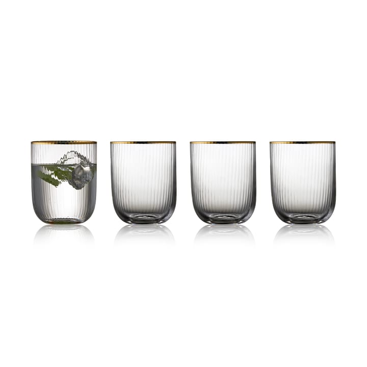 Palermo Gold tumblerglass 35 cl 4-pakning - Klar-gull - Lyngby Glas