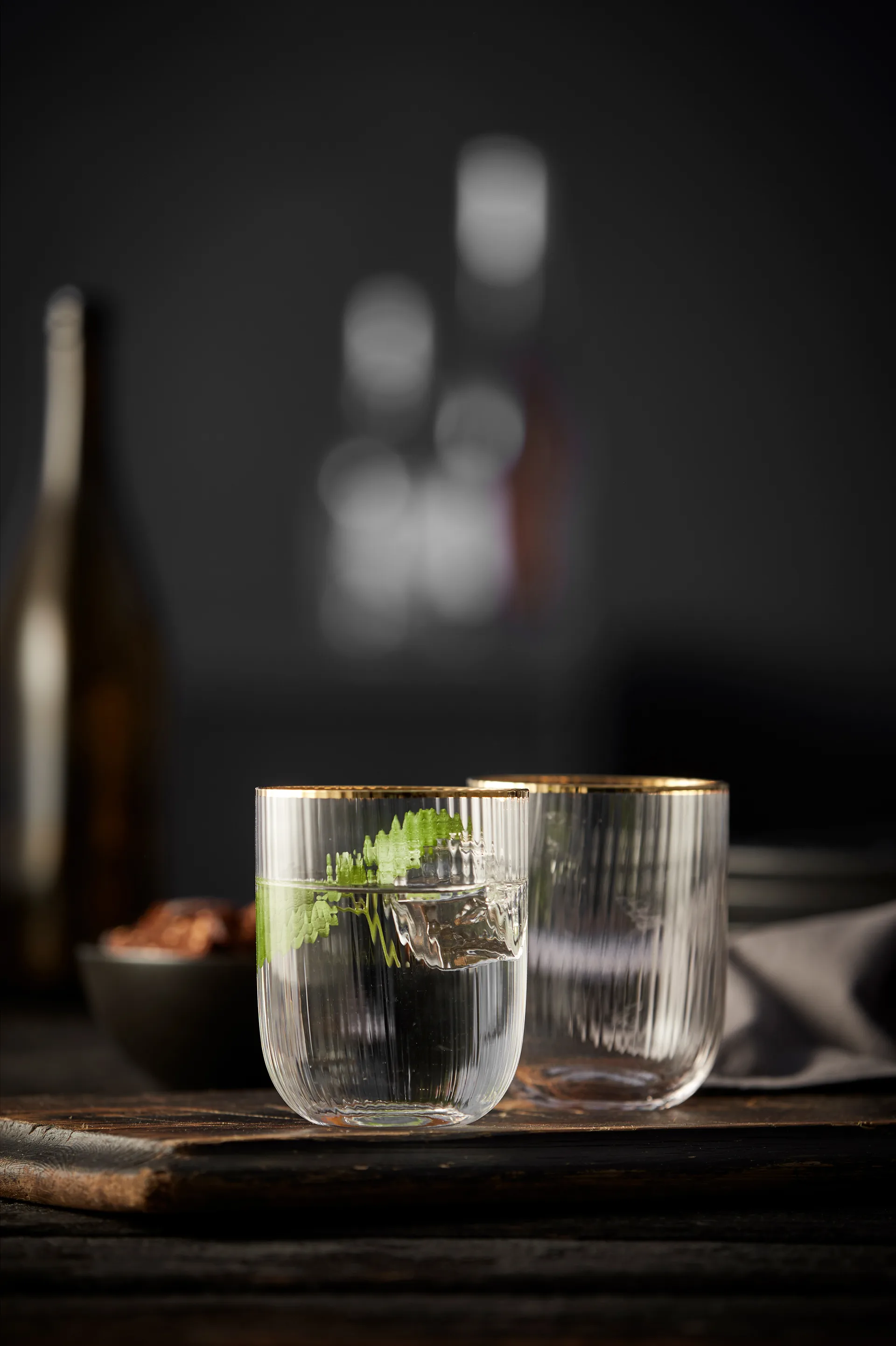 Palermo Gold tumblerglass 35 cl 4-pakning, Klar-gull Lyngby Glas