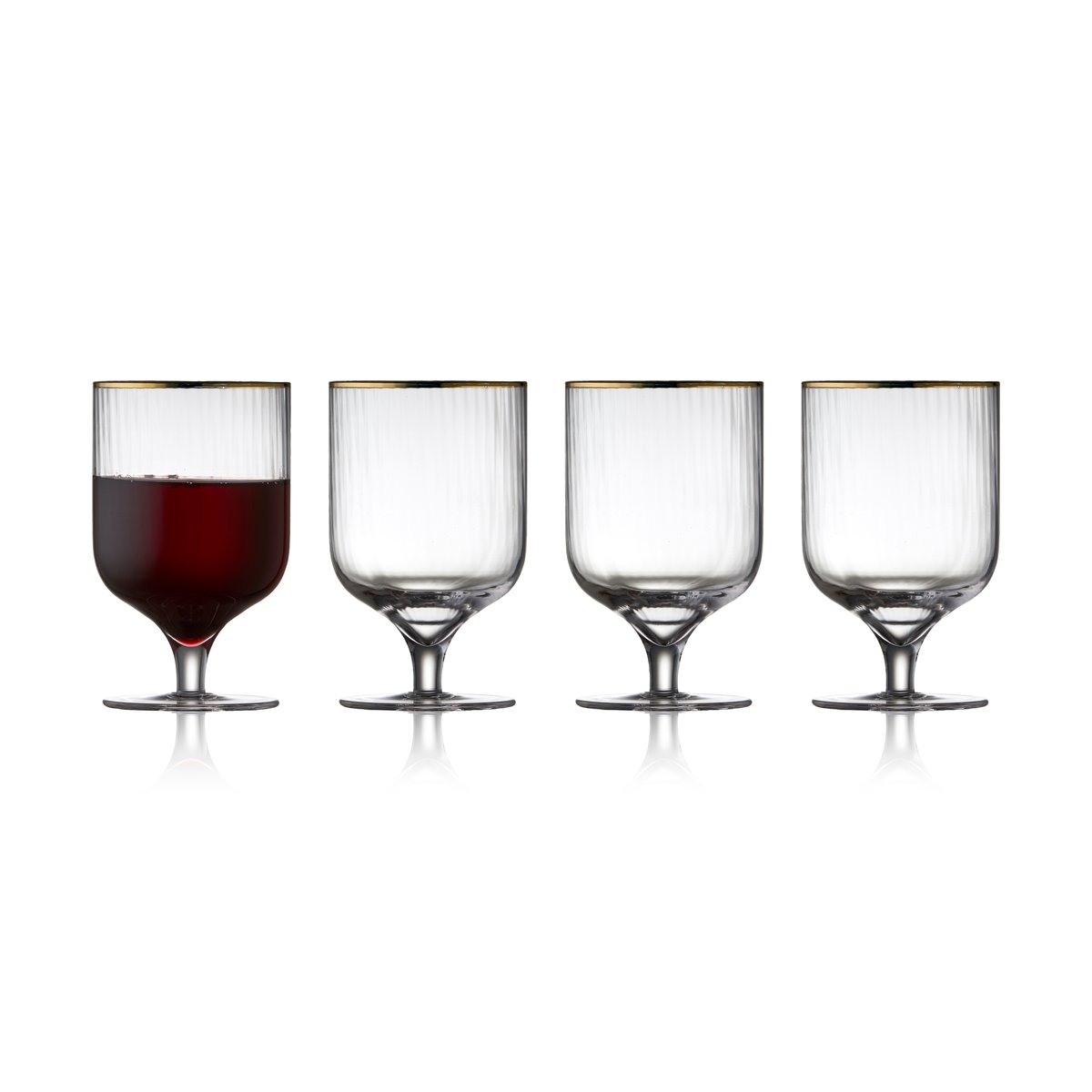 Lyngby Glas Palermo Gold vinglass 30 cl 4-pakning Klar-gull