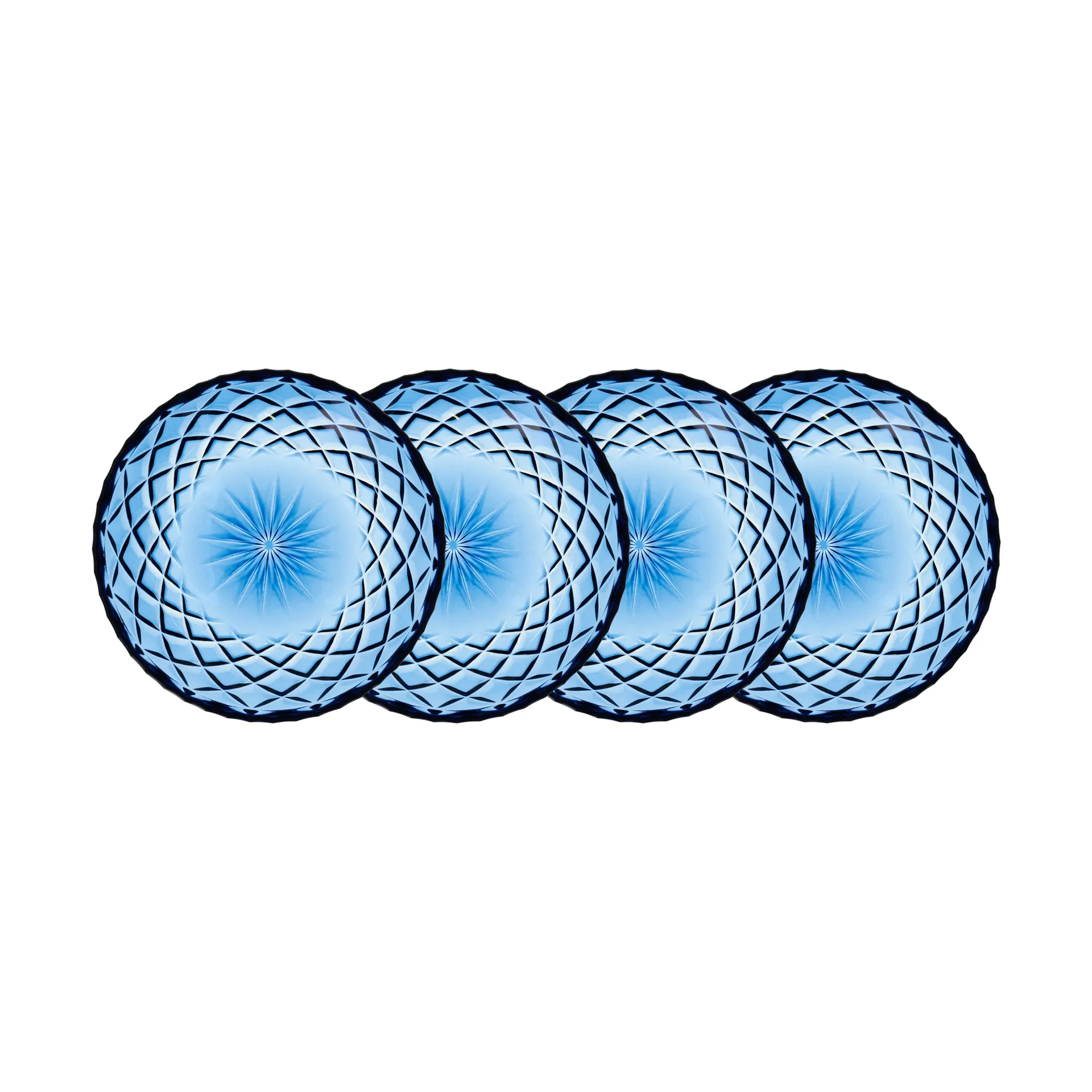 Sorrento asjett Ø 16 cm 4-pakning, Blå Lyngby Glas