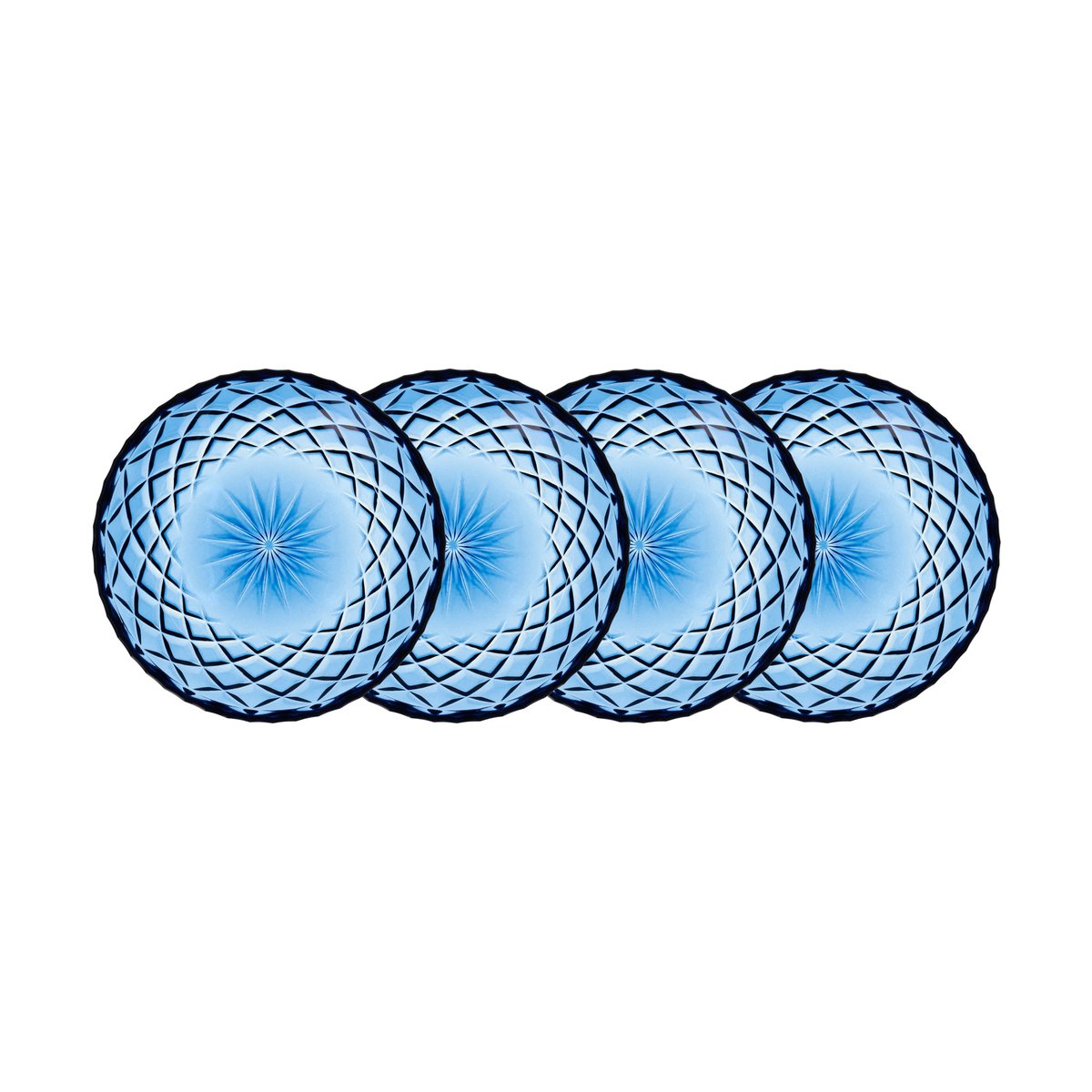 Lyngby Glas Sorrento asjett Ø 16 cm 4-pakning Blå