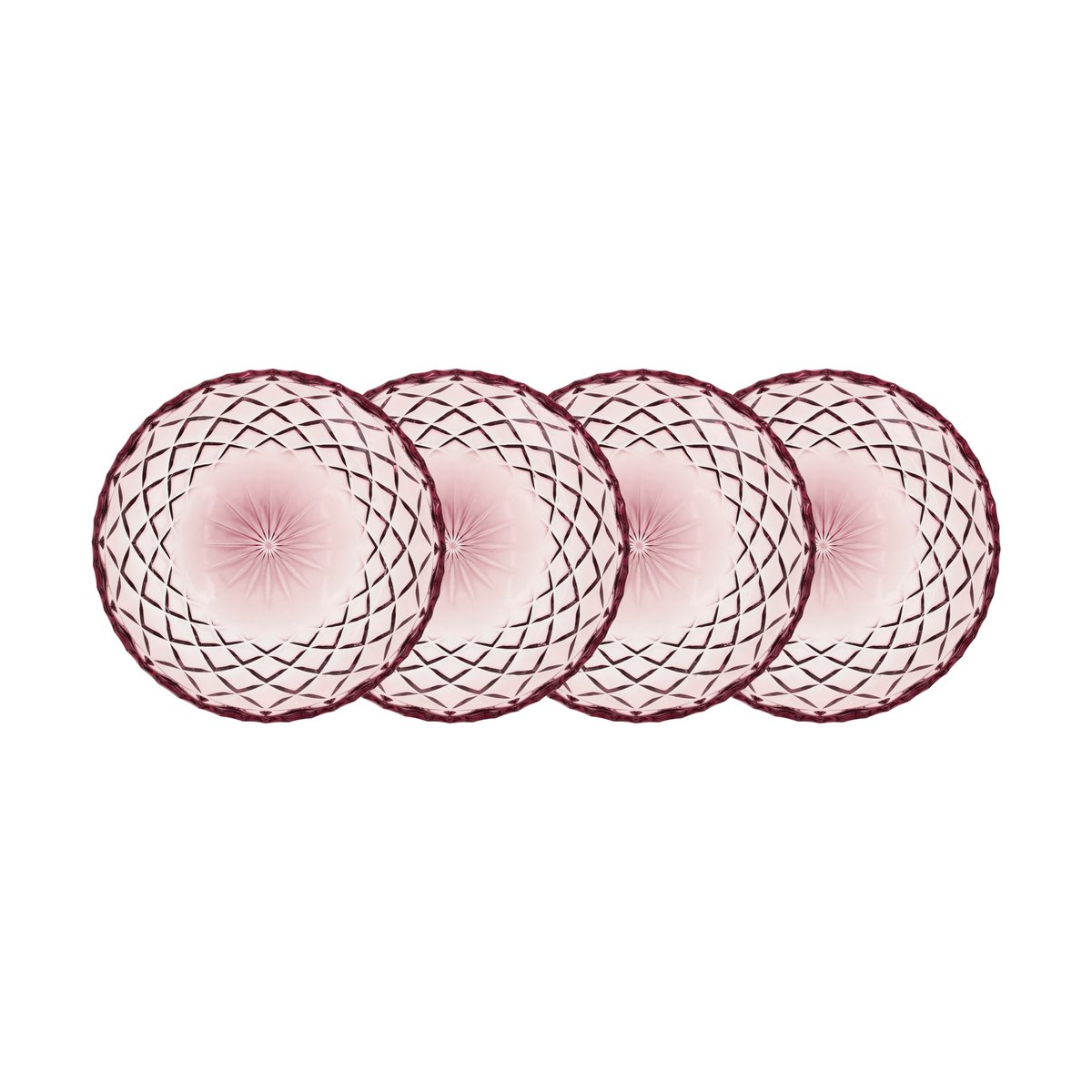 Lyngby Glas Sorrento asjett 16 cm 4-pakning Rosa | Skandinavisk Design | Asjetter | Rosa