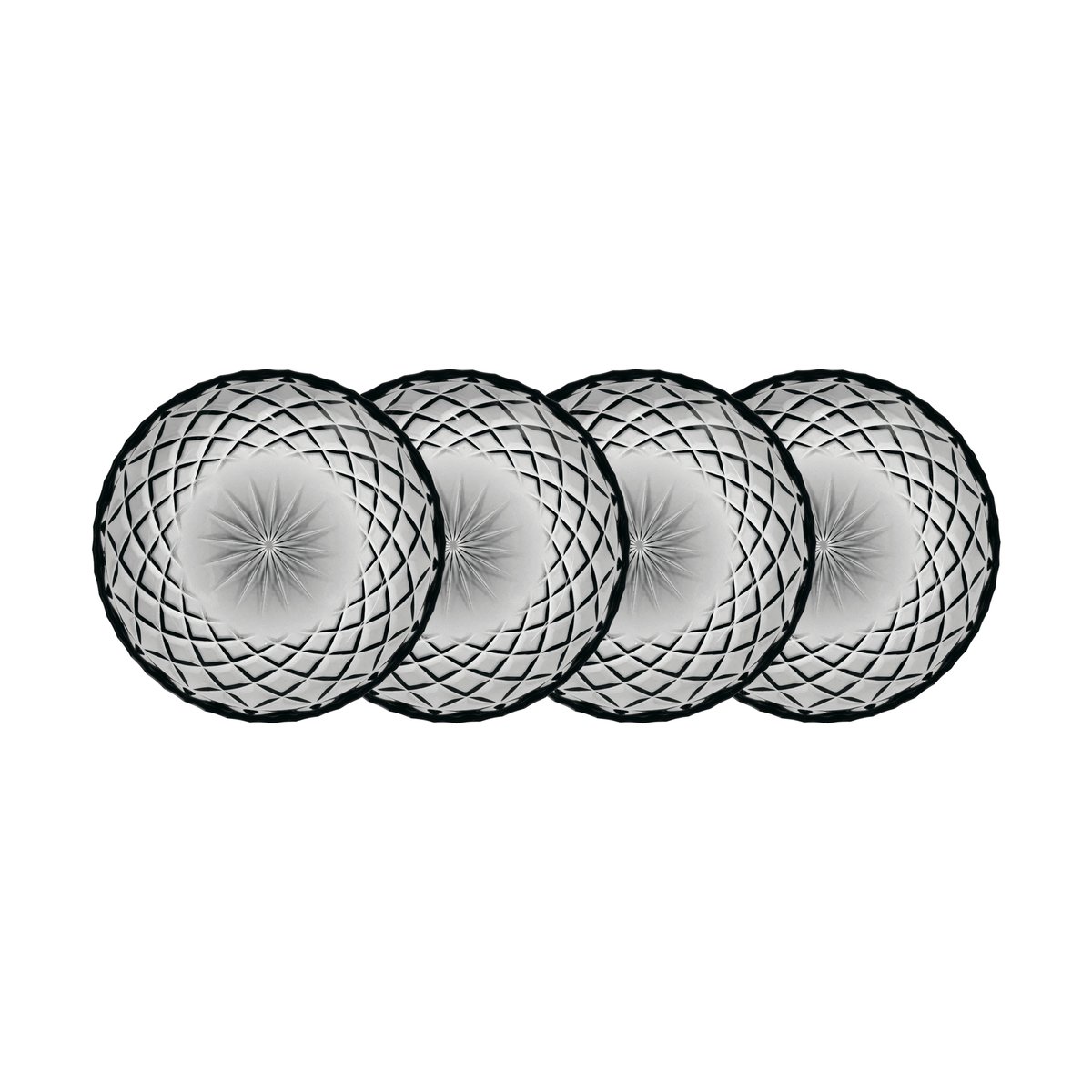 Lyngby Glas Sorrento asjett 16 cm 4-pakning | Skandinavisk Design | Asjetter | Grå