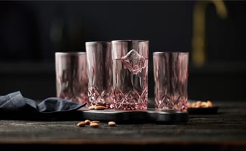 Sorrento highball glass 38 cl 4-pakning - Pink - Lyngby Glas
