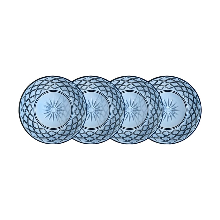 Sorrento tallerken Ø21 cm 4-pack - Blå - Lyngby Glas