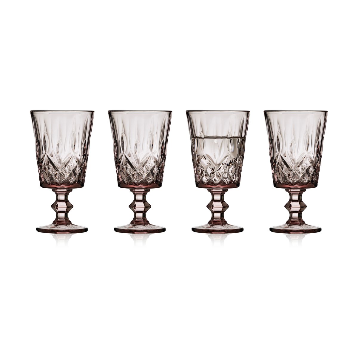 Lyngby Glas Sorrento vinglass 29 cl 4-pack Pink | Skandinavisk Design | Vinglass | Rosa
