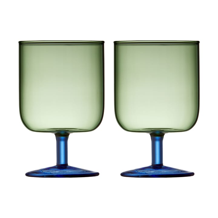 Torino vinglass 30 cl 2-pakning - Green-blue - Lyngby Glas