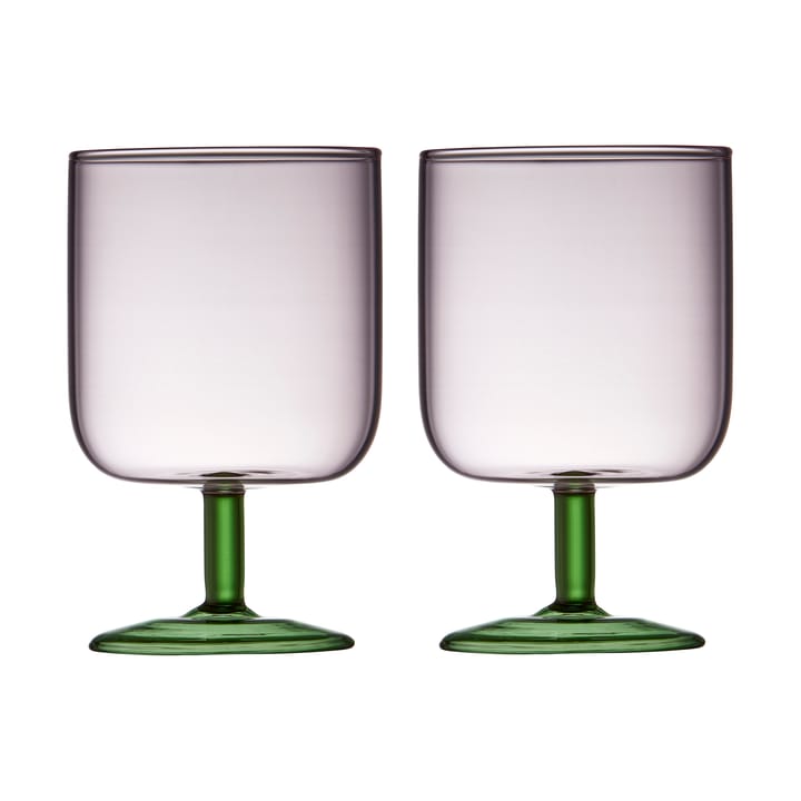 Torino vinglass 30 cl 2-pakning - Pink-green - Lyngby Glas