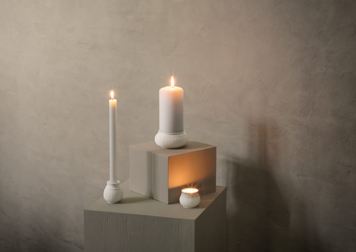 Curve lysestake 7 cm, Hvit Lyngby Porcelæn