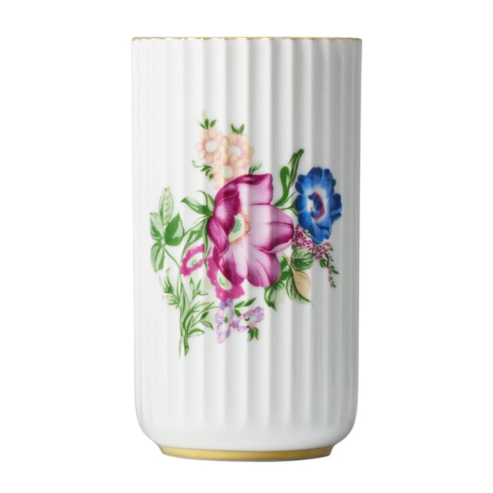 Lyngby vase med blomsterdekor - 15 cm - Lyngby Porcelæn
