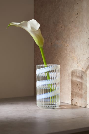 Lyngby Vase - White swirl, 15,5 cm - Lyngby Porcelæn