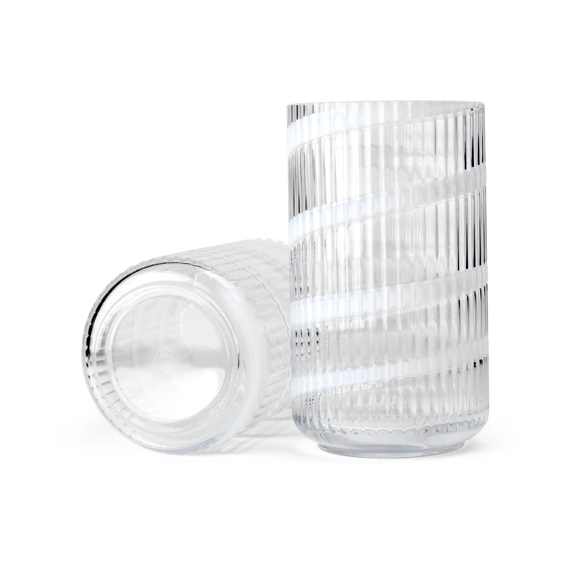 Lyngby Vase, White swirl, 25 cm Lyngby Porcelæn