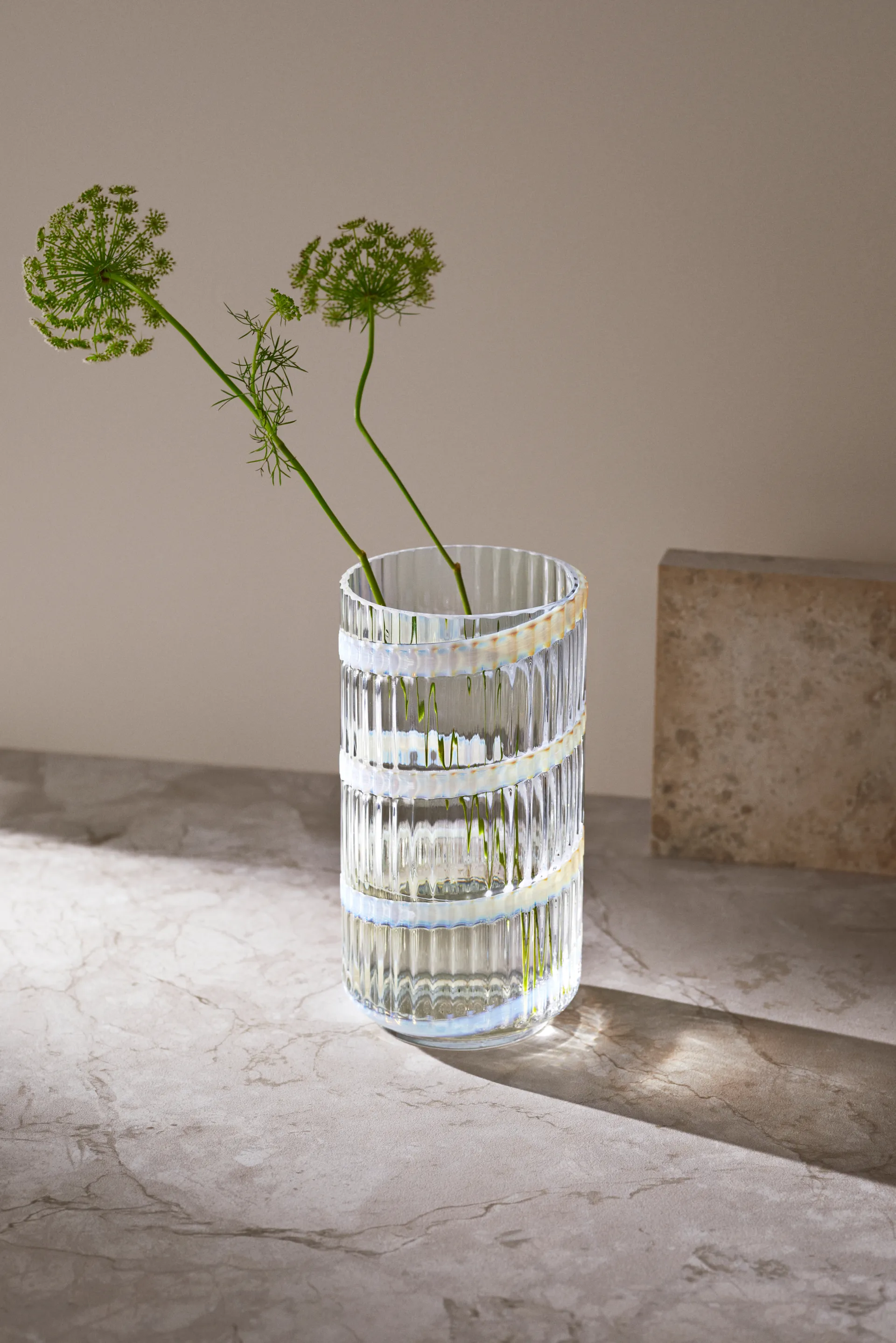 Lyngby Vase, White swirl, 25 cm Lyngby Porcelæn