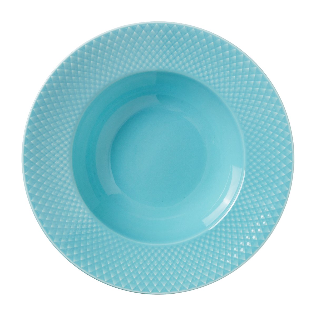 Lyngby Porcelæn Rhombe dyp tallerken 24,5 cm Turkis