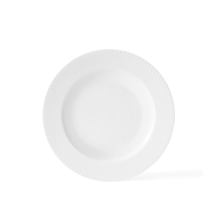 Rhombe dyp tallerken hvit - Ø 23 cm - Lyngby Porcelæn