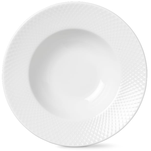 Rhombe dyp tallerken hvit - Ø24,5 cm - Lyngby Porcelæn
