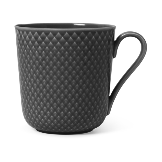 Lyngby Porcelæn Rhombe Earth krus 39 cl Slate | Skandinavisk Design | Kaffekopper | Grå
