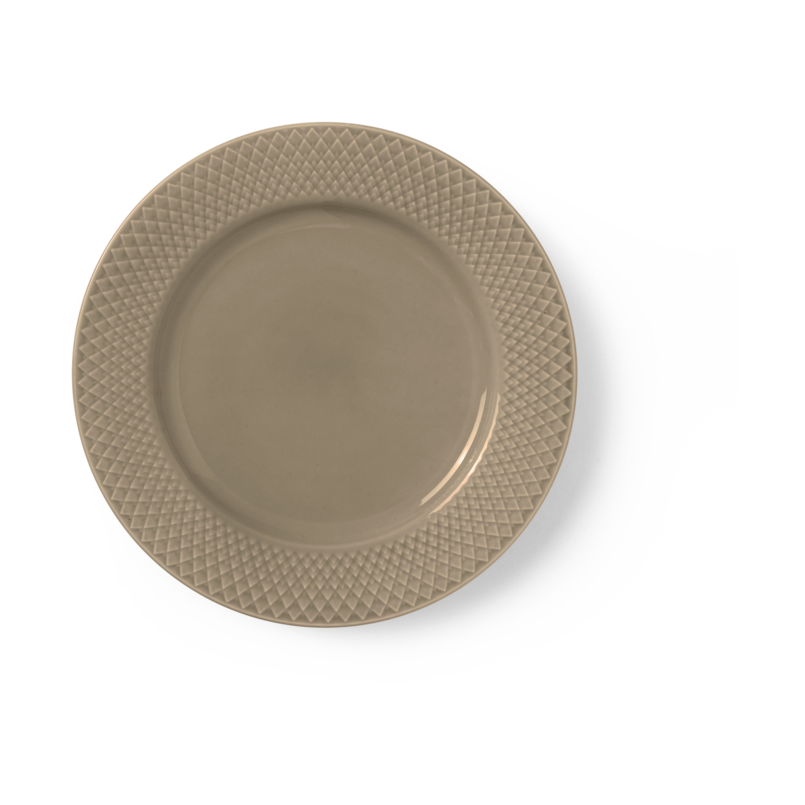Lyngby Porcelæn Rhombe Earth lunsjtallerken 23 cm Clay