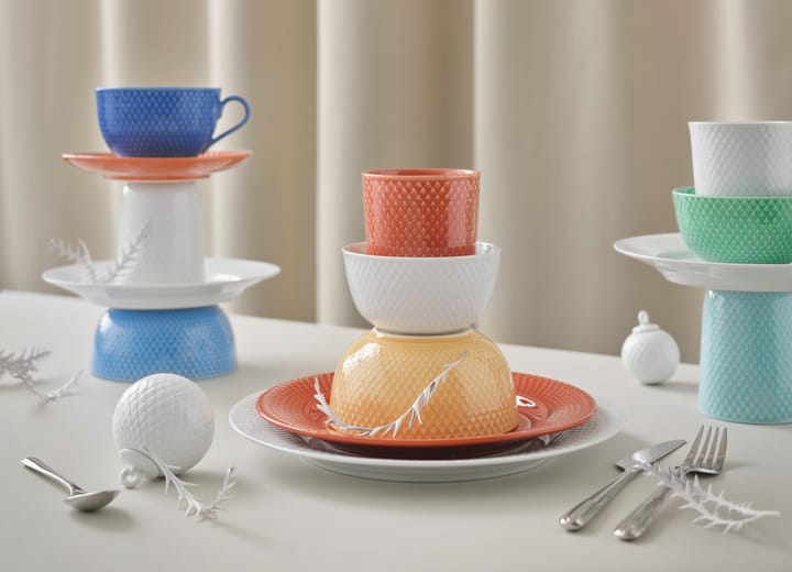 Rhombe julekule Ø7 cm, hvit Lyngby Porcelæn