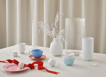 Rhombe julekule Ø7 cm - hvit - Lyngby Porcelæn
