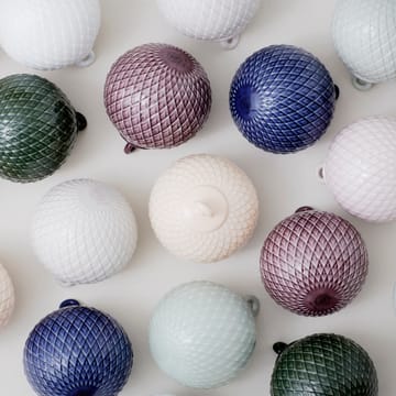Rhombe julekule Ø7 cm - hvit - Lyngby Porcelæn