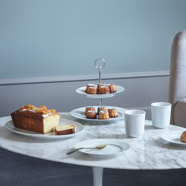 Rhombe kakefat Ø 27 cm, hvit Lyngby Porcelæn