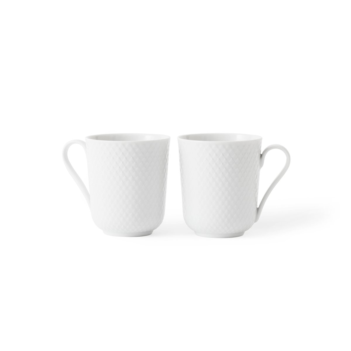 Lyngby Porcelæn Rhombe kopp 33 cl 2-stk. hvit | Skandinavisk Design | Kaffekopper | Hvit