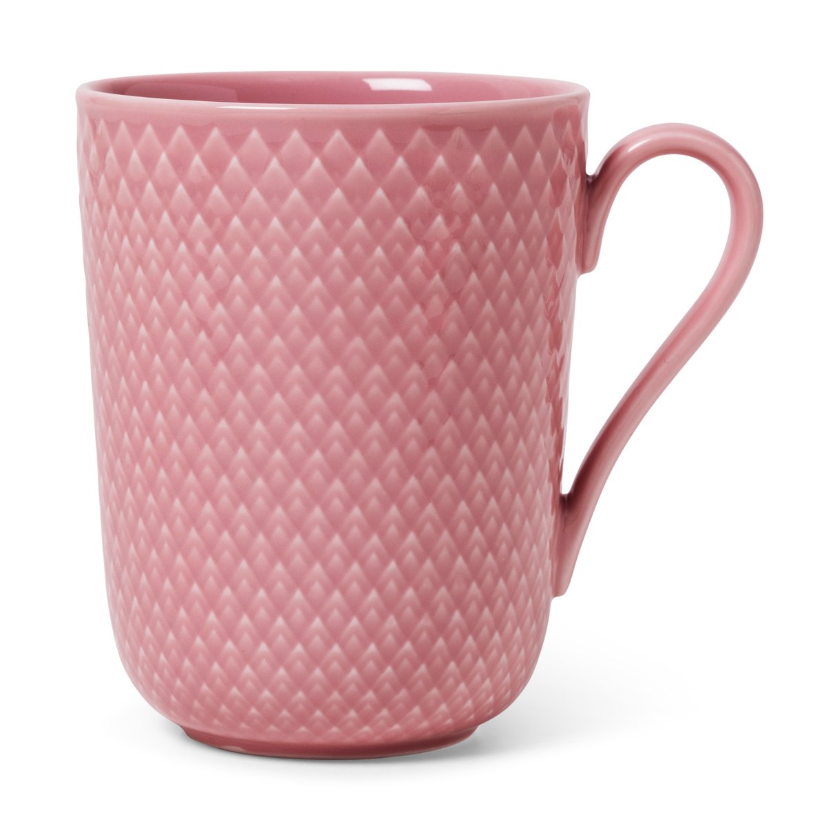 Lyngby Porcelæn Rhombe kopp med hank 33 cl Rosa