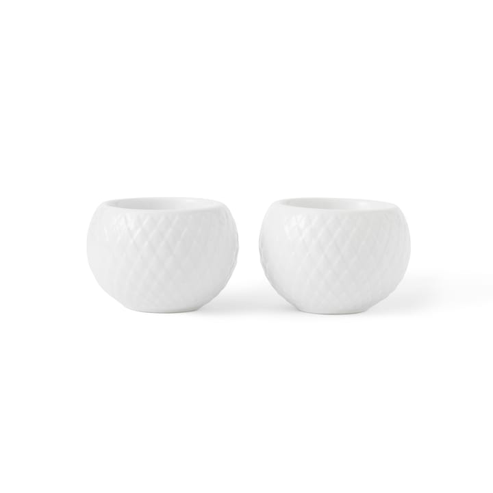 Rhombe lyslykt Ø 6,5 cm 2-pakning, Hvit Lyngby Porcelæn