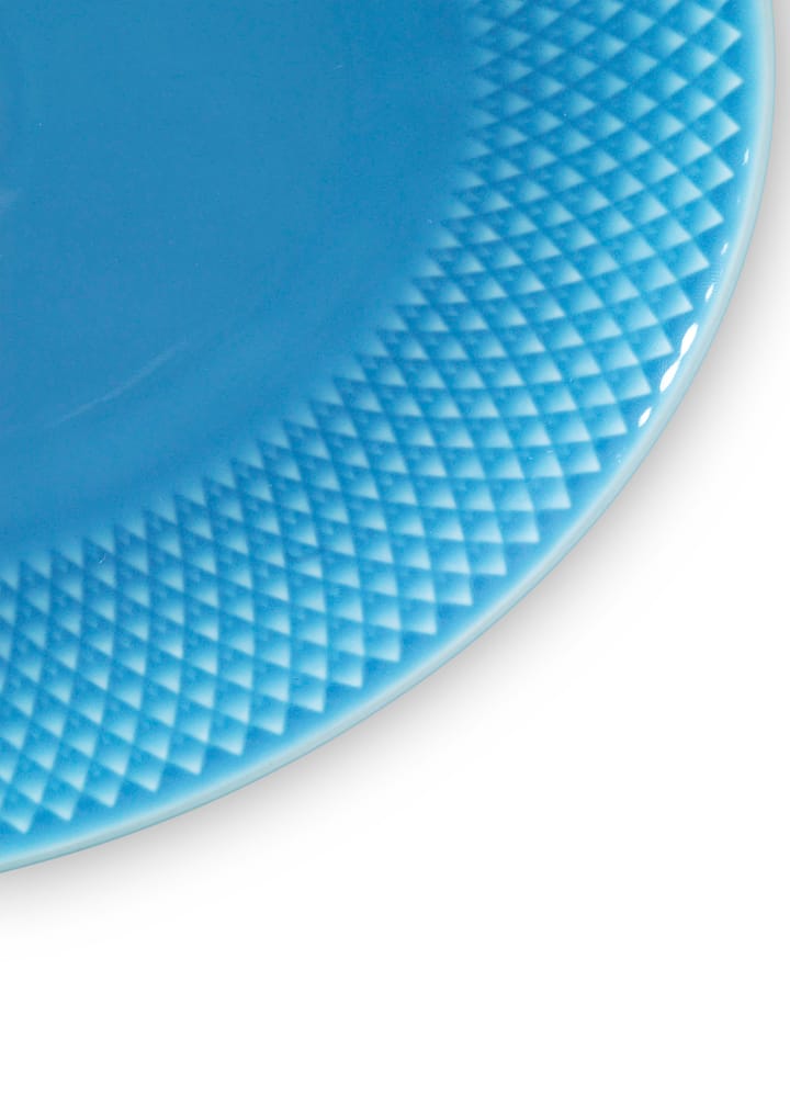 Rhombe ovalt serveringsfat 21,5 x 28,5 cm, Blå Lyngby Porcelæn