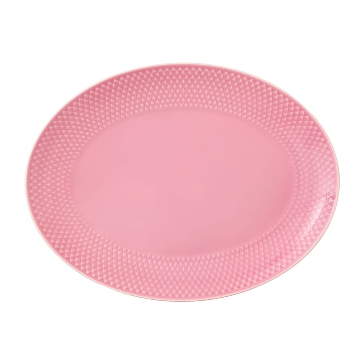 Rhombe ovalt serveringsfat 21,5 x 28,5 cm - Rosa - Lyngby Porcelæn