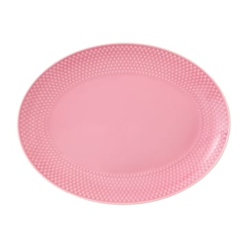 Rhombe ovalt serveringsfat 21,5 x 28,5 cm - Rosa - Lyngby Porcelæn