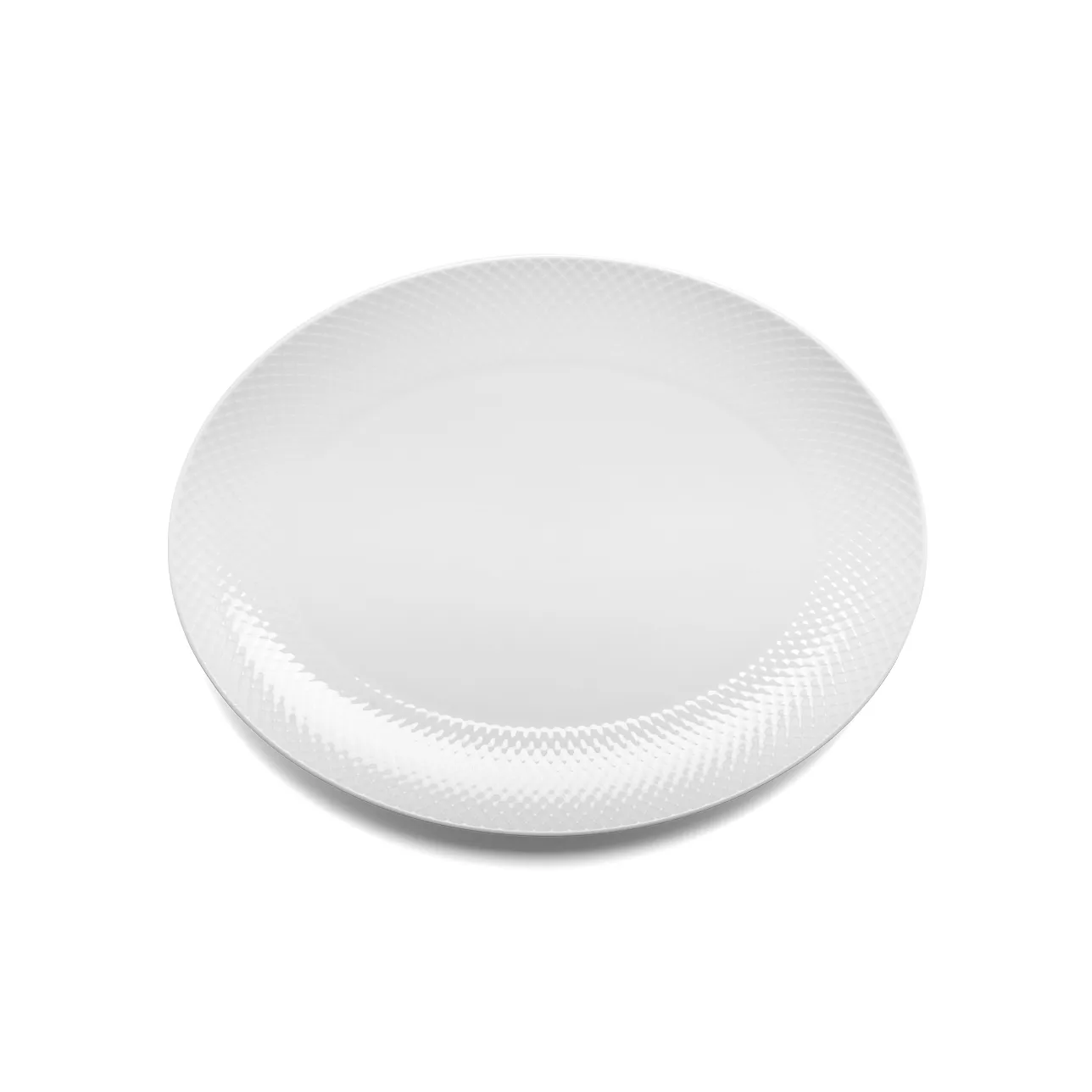 Rhombe ovalt serveringsfat 35x26,5 cm, hvit Lyngby Porcelæn