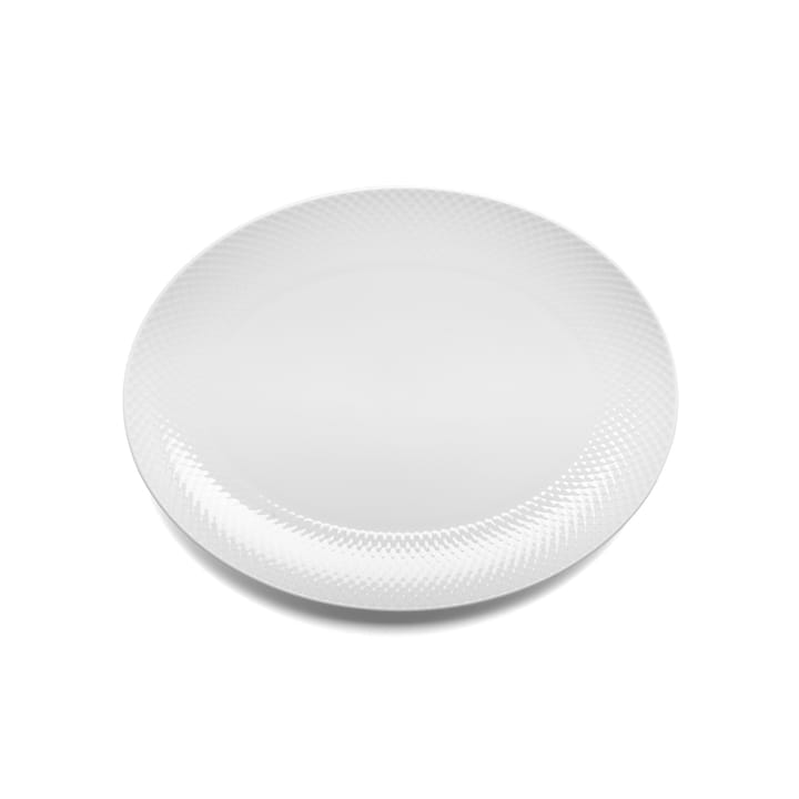 Rhombe ovalt serveringsfat 35x26,5 cm - hvit - Lyngby Porcelæn