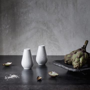 Rhombe salt & peppersett - Hvit - Lyngby Porcelæn