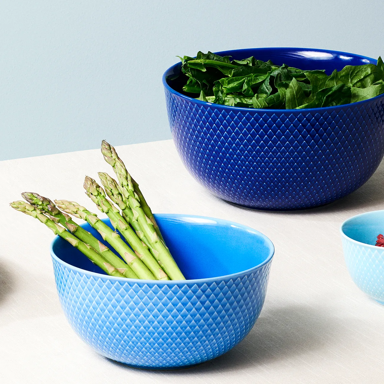 Rhombe serveringskål Ø17,5 cm, Blå Lyngby Porcelæn