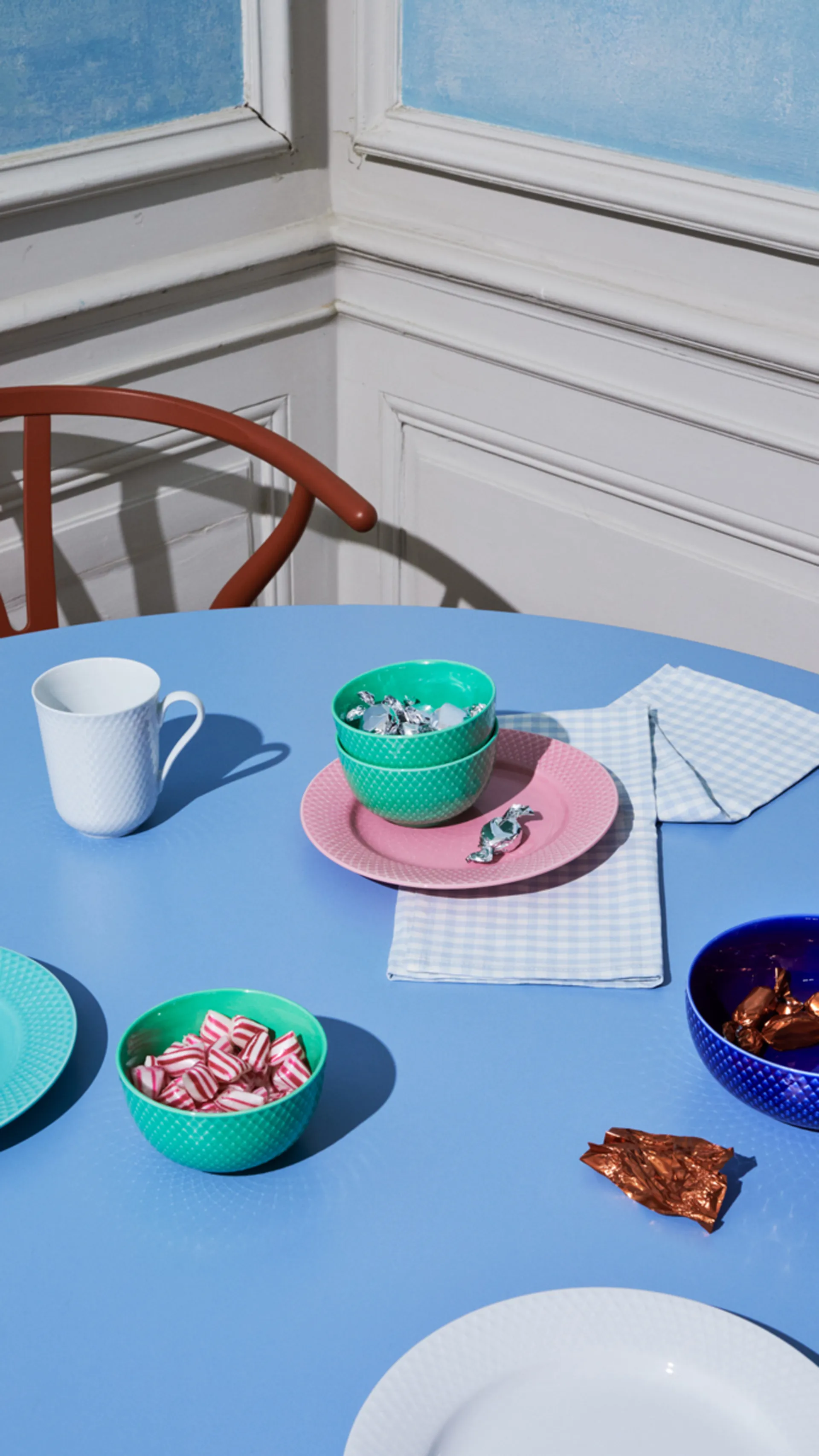 Rhombe skål Ø 15,5 cm, Mørkeblå Lyngby Porcelæn