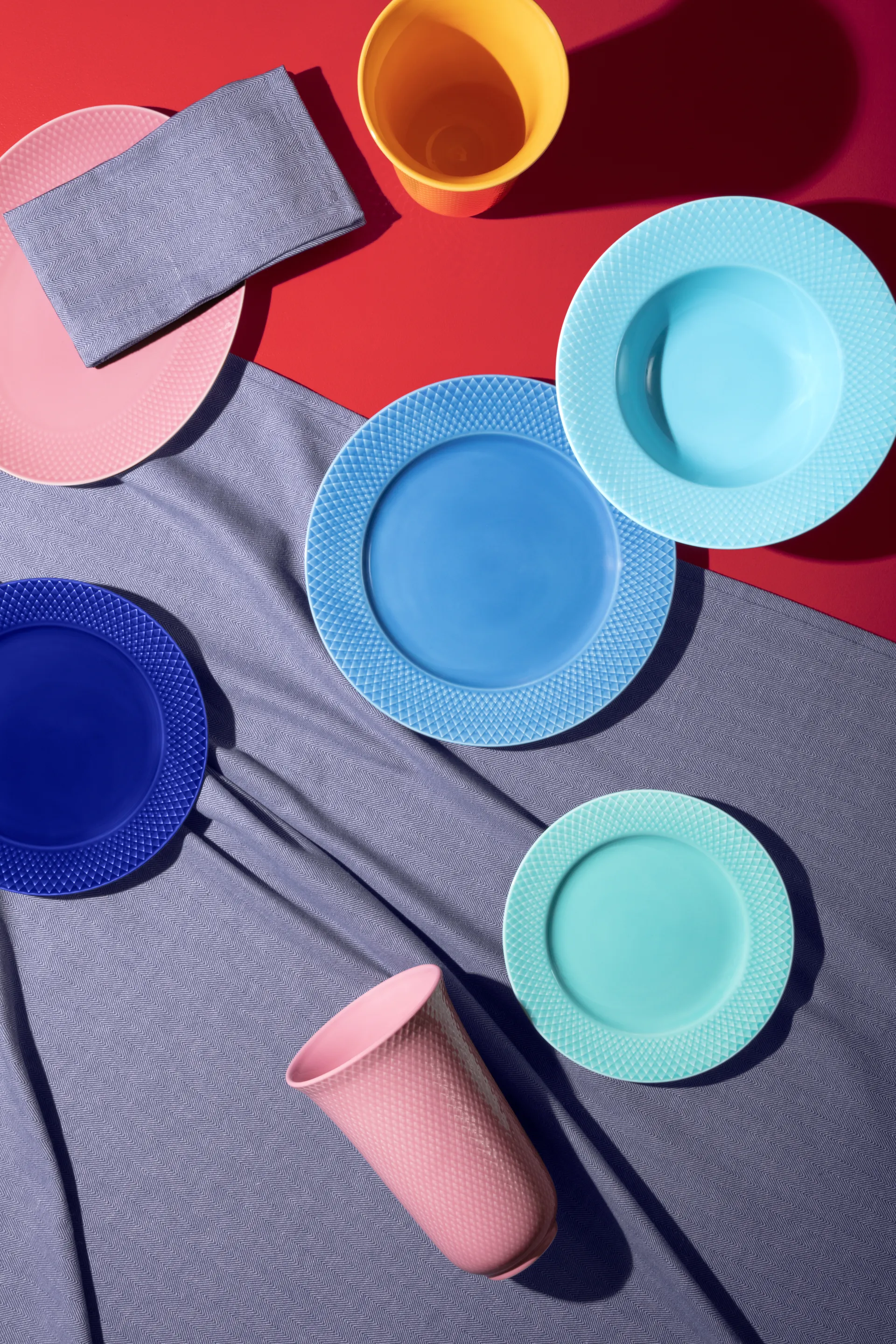 Rhombe tallerken Ø 23 cm, Mørkeblå Lyngby Porcelæn