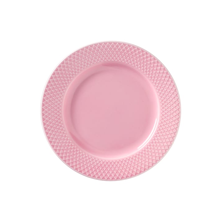 Rhombe tallerken rosa - 21 cm - Lyngby Porcelæn